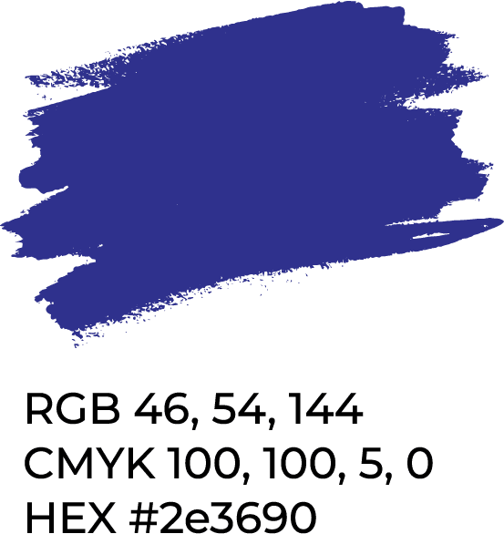Brand blue — Deep Indigo #2e3690 (RGB 46, 54, 144 / CMYK 100, 100, 5, 0)