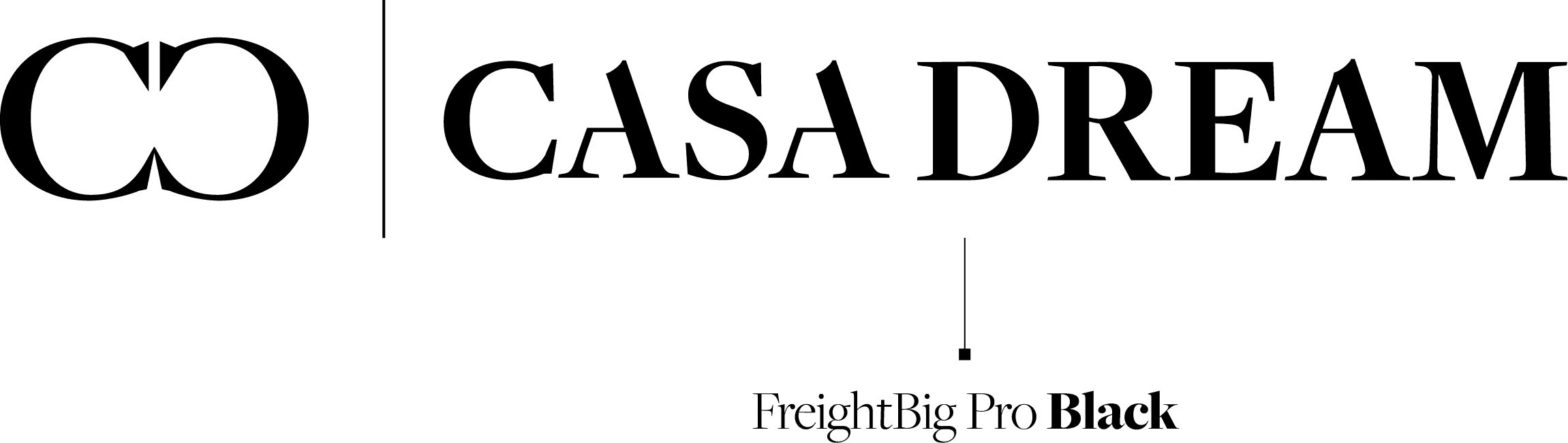 Logo with typography callout — FreightBig Pro Black identified as the primary brand typeface