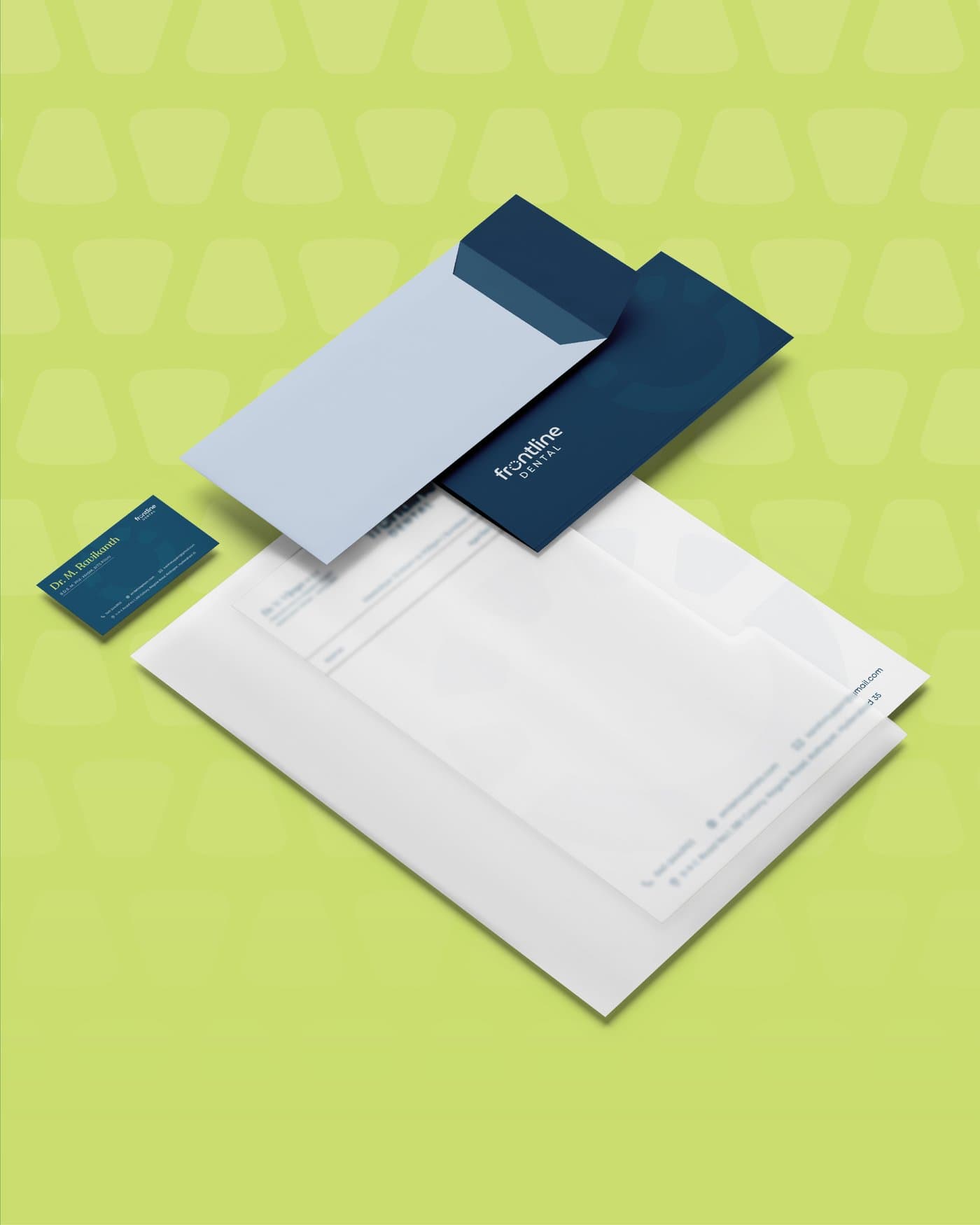 Business card, envelope, and letterhead suite