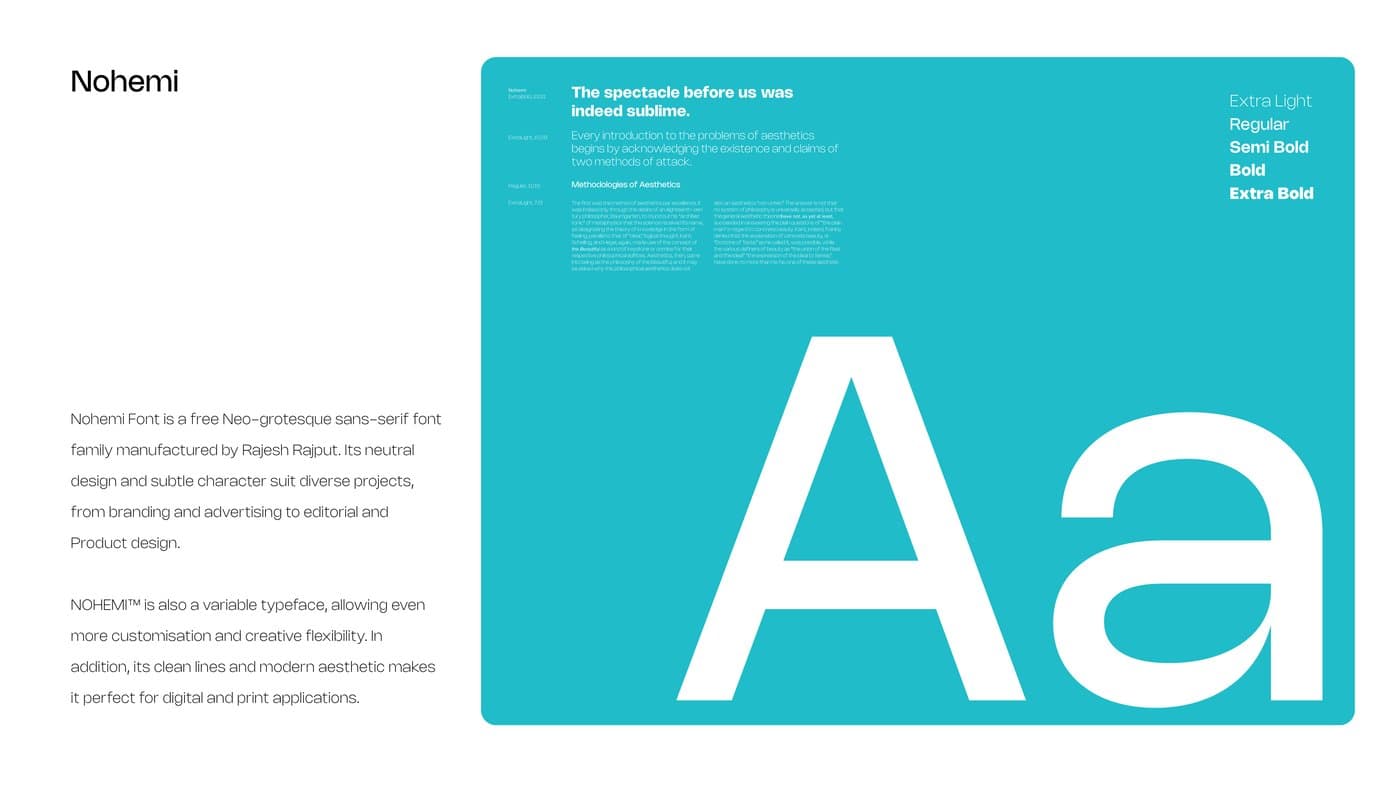 Typography system — Nohemi typeface family