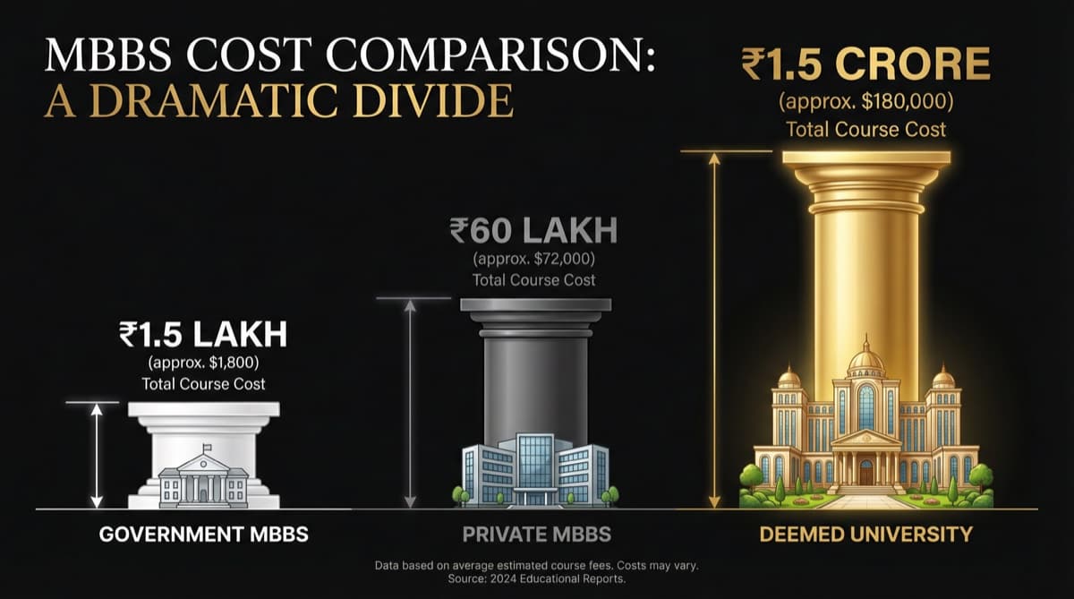 The Real Cost of MBBS in India: Government vs Private vs Deemed University