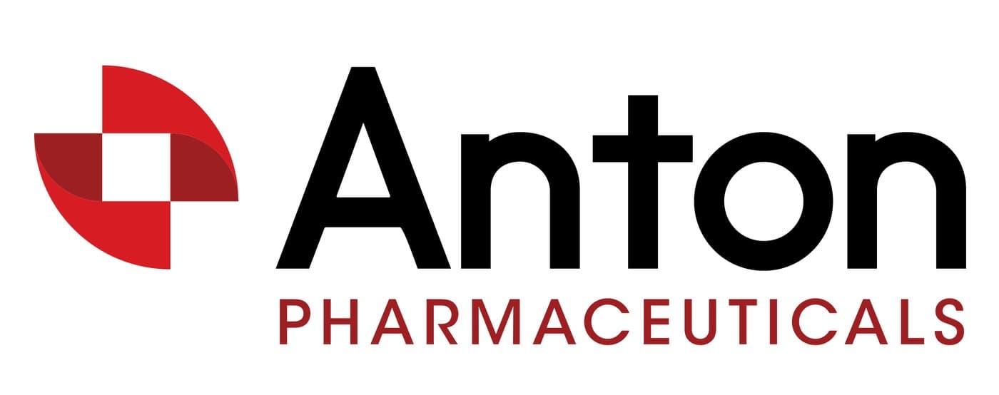 Primary logo — Anton Pharmaceuticals wordmark with DNA-cross symbol