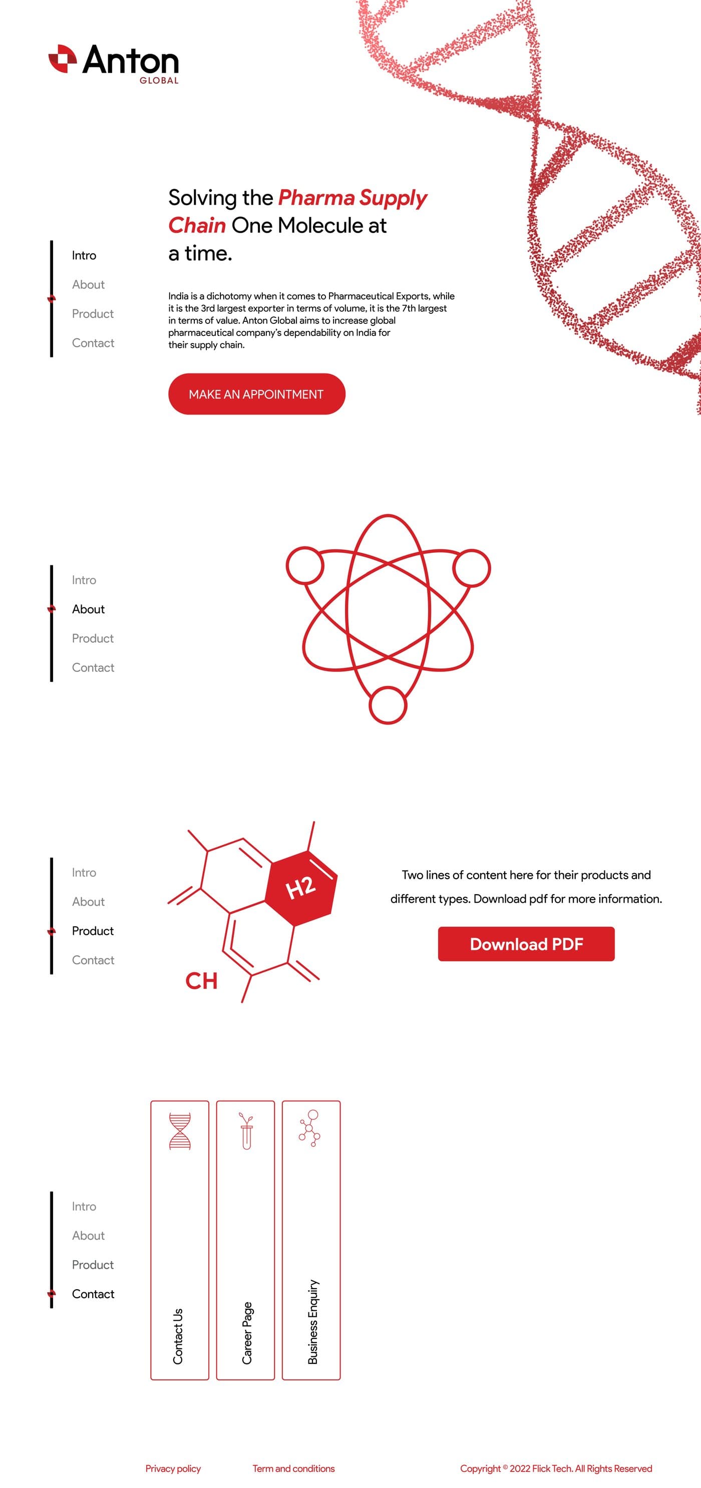 Website homepage design — corporate, investor-ready