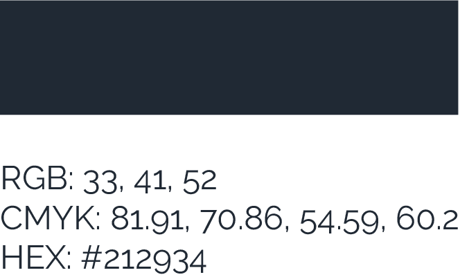 Deep charcoal (#212934) -- secondary color for authority and contrast