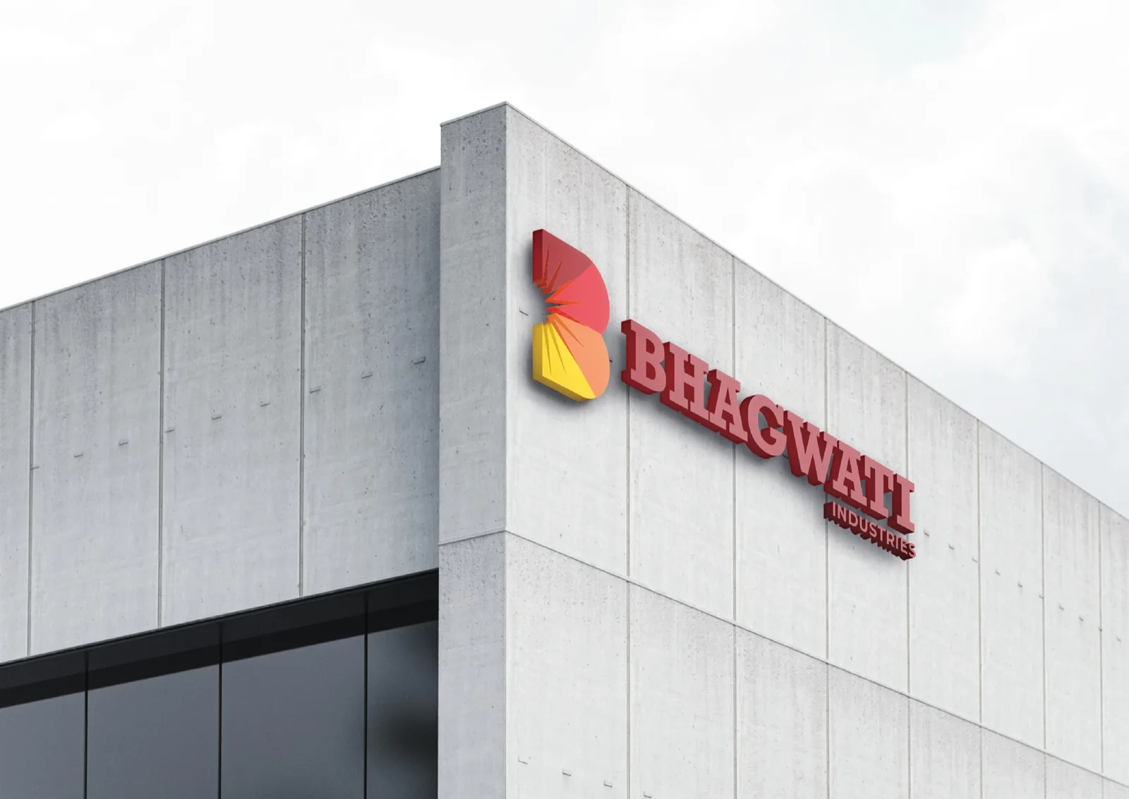 Bhagwati Group signage on the factory building
