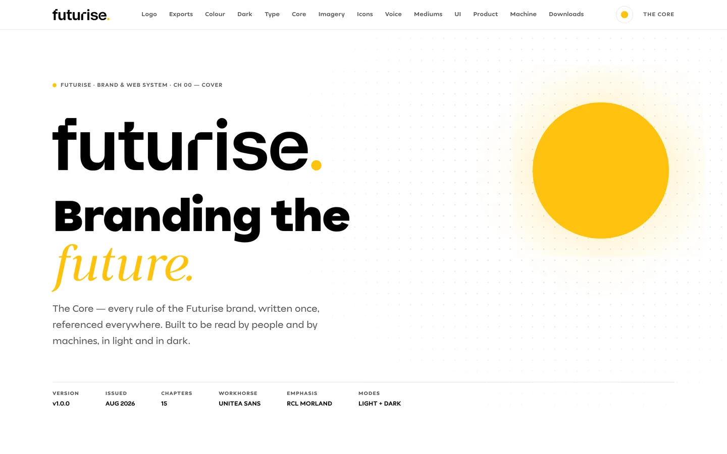 The Futurise brand book — our own system, public